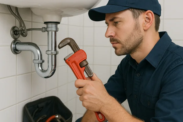 a male plumber installating a water heater from Real and Actual in Leander, TX - Faucet Installation