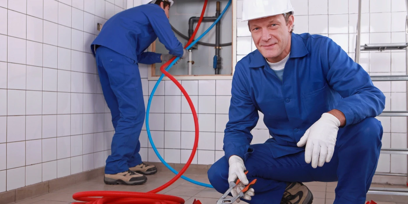 male plumber fixing a bathroom faucet from Real and Actual in Katy, TX - Katy TX